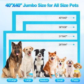 Pee Pads for Dogs & Cats 40"x40" 40 Count, Puppy Pads Extra Large, Disposable Thicken Pet Training Pads for Doggie Rabbits, Incontinence Underpads Ultra Absorbent & Quick-Dry, Leakproof Potty Pad