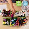 ECR4Kids 6-Compartment Large Caddy, Storage Organizer, Earthtone, 6-Pack