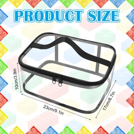 6 Packs Clear PVC Toy Storage Bags with Handles for Kids 9.1x6.7in Travel Toiletry Bags Cosmetic Bag Waterproof Toy Organizing Bags with Zippered for Building Blocks Puzzle Stationery