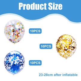 30Pcs Konfetti Ballons Luftballons Bunt, 12 Zoll Konfetti Luftballons Bunt, Luftballons mit Konfetti Mehrfarbige Papier, für Geburtstag Hochzeit Babyparty Weihnachten Silvester Party Dekoration