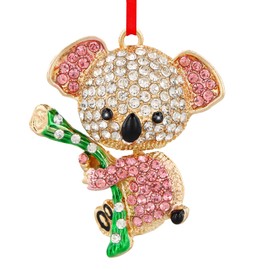 FLYAB Pink Koala Christmas Ornaments - 2024 Metal Christmas Tree Ornaments - Mini Cute Keepsake Ornaments for Christmas Tree Decorations Gifts for Koala Lovers Girls Mom