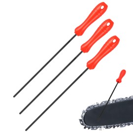 Notoke 3 PCS 5/32 inch Chainsaw Chain Sharpening File, Round Saw Chain Sharpening File, Steel Chainsaw Sharpener with Plastic Handle for Chainsaw Sharpening