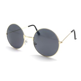 CHEERYMAGIC Round Retro Sunglasses, John Lennon Style Sunglasses Eyewear, Vintage Metal Circle Polarized Sunglasses for Men Women A5TZMJ