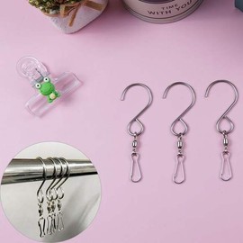 JQ Steel Locking Hook Two-way Camping Interior Clip Silver 1P / 스틸 잠금 고리 양뱡향 캠핑 인테리어 집게 실버 1P