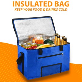 ZENO Cooler Bag | 28L Cool Bag Box | Thermal Food Delivery Bag | Large Insulated Picnic Lunch Bag | Cool Box | Grocery Shopping Bags | Cooling Bag for Camping BBQ Shopping Fishing Family Outdoor