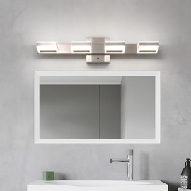 mirrea 32" Brushed Nickel Vanity Lights for Bathroom 5 Light Vanity Lighting Fixtures for Mirror 3 CCT Adjustable LED Vanity Light