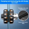Ranbo Frameless Double-Sided Glass Door Lock,Clamp-On No-Drill,304 Stainless Steel,for 3/8"–1/2"