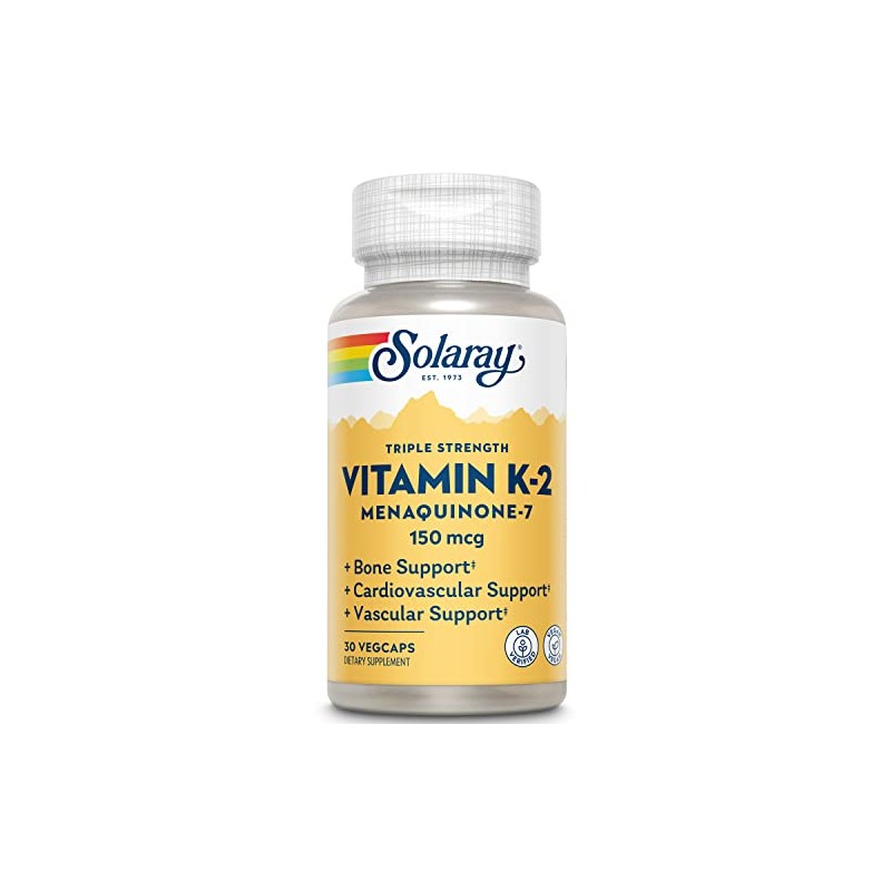 SOLARAY Triple Strength Vitamin K-2 as MK-7, 150 mcg |