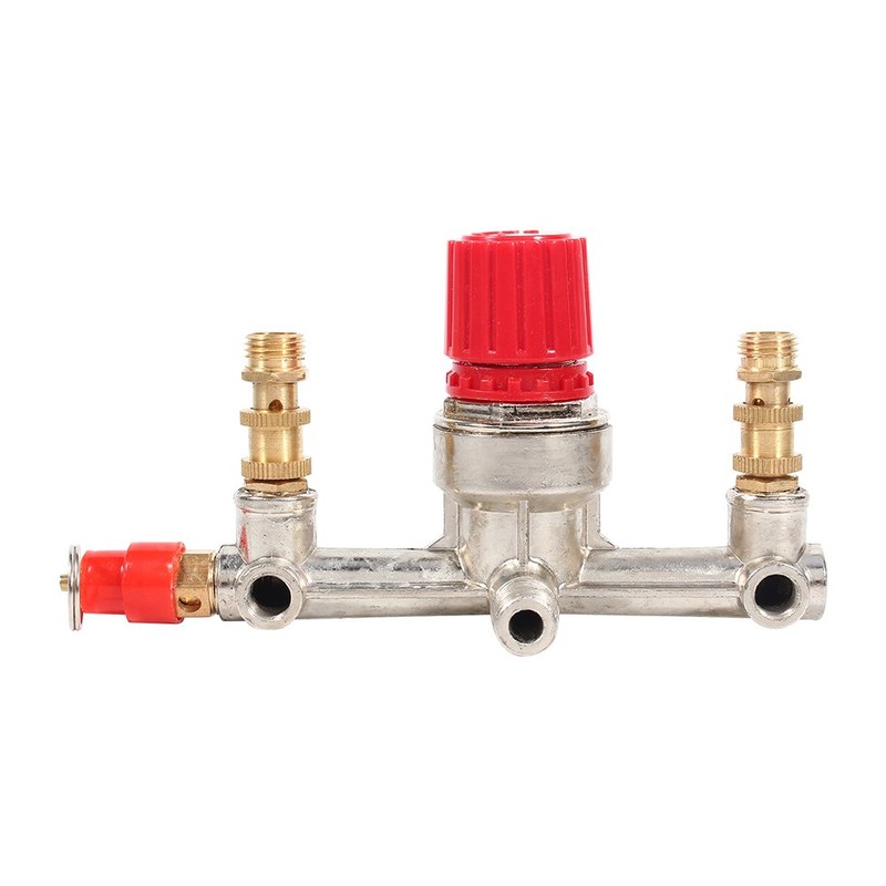 Double Outlet Tube Air Compressor Switch Base Regulator Valve Zinc