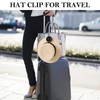 URIZZD 2 Pack Leather Hat Clip for Travel On Bag,