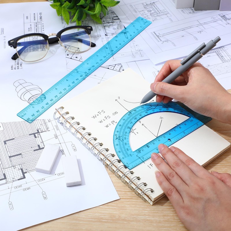 Zonon 2 Pcs 12 Inch Clear Ruler and 6 Inch