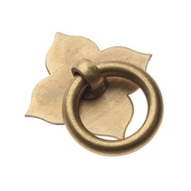 dophee 1pc 1.89"x1.69" Furniture Brass Hardware Drawer Pull Cabinet Handle Door Ring with Screws, Antique Brass