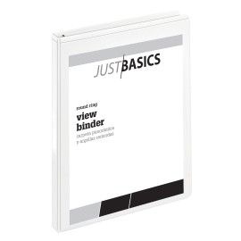 Just Basics LOT OF 12--Just Basics Basic View 3-Ring Binder, 1/2" Round Rings, White