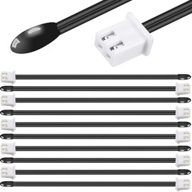 DKARDU 10 Pcs NTC Thermistor Temperature Probe with XH2.54-2P Plug 3950 B Value Epoxy Sensitive Temp Sensor 15.7In for Air Conditioner Refrigerator, Freezer, Thermostat(40cm)