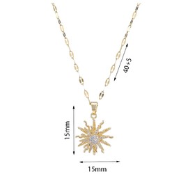 Ladies Decorative Pendant Necklace for Women -18K Gold Plated - Various Designs Available - Supplied with Jewellery Gift Box (Rotating Sun)