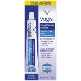Vagisil Anti-Itch Creme Regular Strength for Feminine Intimate Areas, Gynecologist Tested, 30g