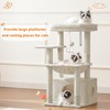 Heybly Cat Tree, Kitten Tower with Large Soft Cat Basket,
