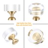 Guank 12-Pack 1-1/4-Inch White Cabinet Glass Crystal Brass knobs Brass