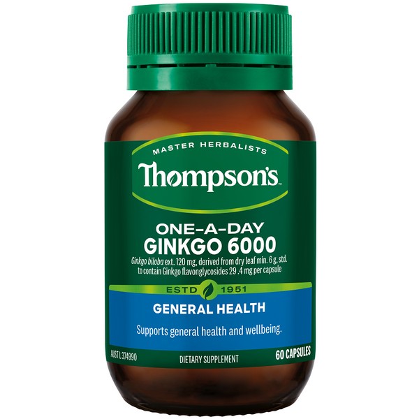 Thompson's Ginkgo 6000 One-a-Day Capsules 60