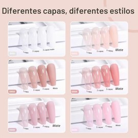 SHOYUM Juego de Esmaltes de Uñas en Gel Blanco Lechoso Jelly Nude, 6 Colores Transparentes Rosa Translúcido Kit de Uñas en Gel para Salón y Arte de Uñ