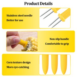 24 PCS Corn Cob Holders - Corn on the Cob Skewers,Corn on the Grill & Cob Skewers for Home & BBQ Cooking