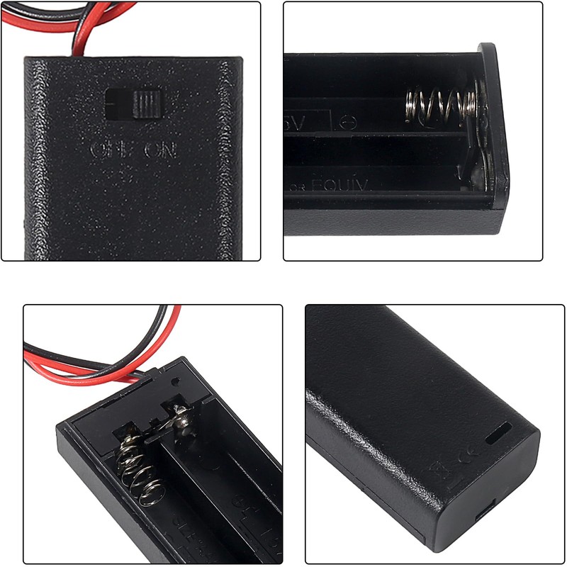 単4電池用バッテリーボックス3個、3Vバッテリーボックス（線付き）2x1.5V 単4電池ボックス AAA電池スタンド（3個）