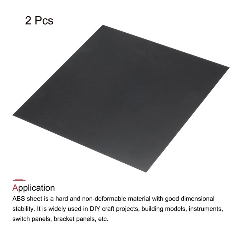 MECCANIXITY Black ABS Plastic Sheet 8 x 8 x 0.02