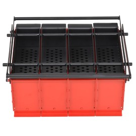 vidaXL Paper Log Briquette Maker - 15" x 12.2" x 7.1" - Compact and Durable Steel Construction, Red and Black, Manual Paper Press Machine for Recycling and Fireplace Fuel Production