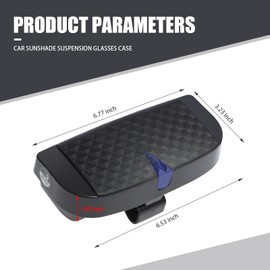 Nowkont 1 PC Car Interior Sun Visor Sunglasses Storage Box, 6.77" x 3.23" Push-Type Switch with Soft Scratch-Resistant Lining, Multi-Function Card Coin Ticket Organizer, Universal for Cars (Black)