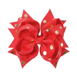 Sunvy Sparkly Sequin Glitter Hair Bows Headbands With Rubber Bands 7.5 Inch Big Bows Hair Ties Hair Accessories for Women Girls Kids Chidlren (Bow Red)