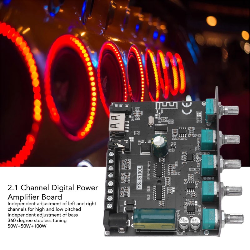 Bluetooth Power Amplifier Board 2.1 Channel 2x50W 100W APP Control