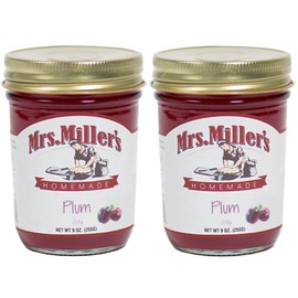 Mrs. Miller's Amish Homemade Plum Jelly, 8 oz - Pack of 2 (Boxed)