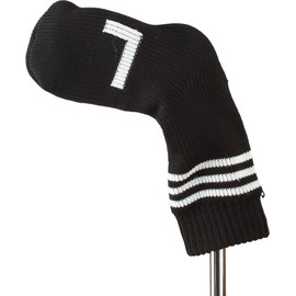 MEGA GOLF MGHC-2021 Iron Cover, Black, Line, Long Neck Socks, Count (5-9, P, S + Plain), 8 Pieces