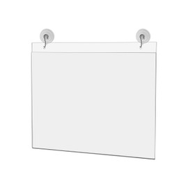 Marketing Holders 4 Pack Suction Cup Hooks Sign Holder 14” x 11” Document Holder Double Sided Window Mount Menus Daily Specials and Special Events Sign Sleeve for Restaurants and Cafes