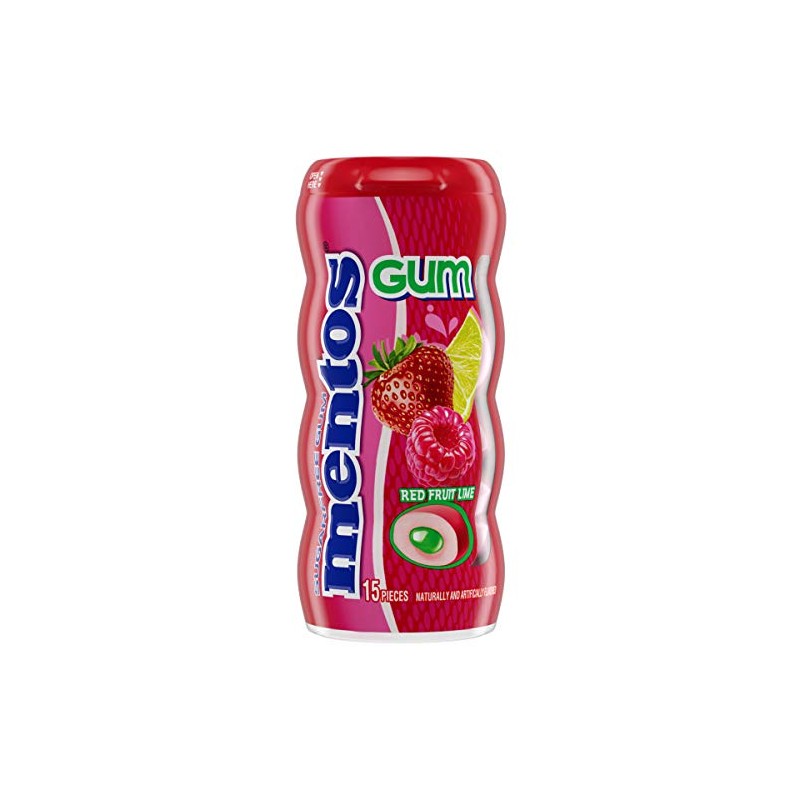 MENTOS SUGAR-FREE CHEWING GUM, TROPICAL RED FRUIT LIME, NON MELTING,
