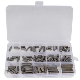 Steel Machine Keyway Assortment, 140PCS Professional Parallel Drive Shaft Key Round Ended Key for Shaft Type Fastening Connection