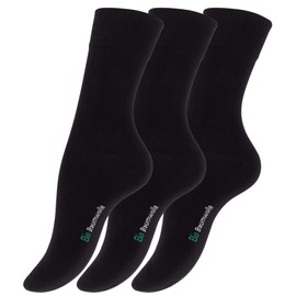 Vincent Creation 12 Pairs Black Women Organic Cotton Pure Organic Cotton Socks (Bio Socken) - Black , size: 35-38
