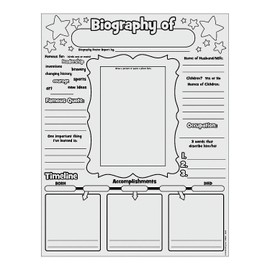 Fun Express Cyo All About Biography Posters - 30 Pieces - Educational and Learning Activities for Kids