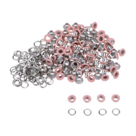 Kozelo Grommets Kit 100set-[3mm 1/8" Hole] Metal Eyelets Grommet Tool for Shoes Clothes DIY Project Use, Tiny Grommet, Pink