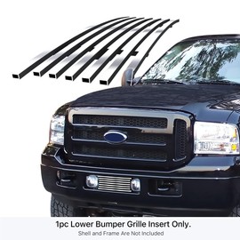 APS Compatible with Ford Excursion F-250 F-350 F-450 F-550 2005-2007 Lower Bumper Chrome Billet Front Grill Grille Insert S18-A65356F