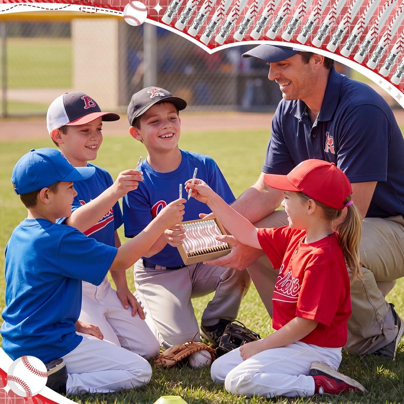 Jetec 100 Pcs Baseball Texture Golf Pencils with Erasers for