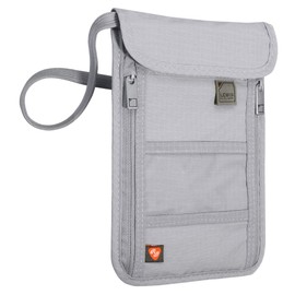 Lewis N. Clark RFID Neck Stash, Gray, One Size, RFID Blocking Stash Neck Wallet, Travel Pouch + Passport Holder for Women & Men