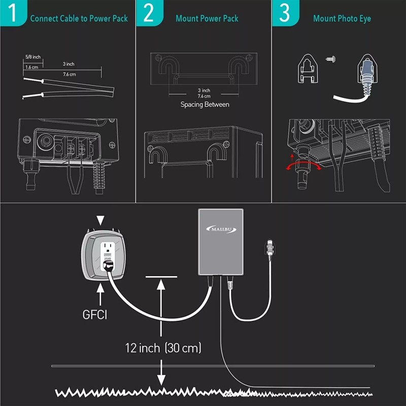Malibu 120 Watt Power Pack with Sensor and Weather Shield