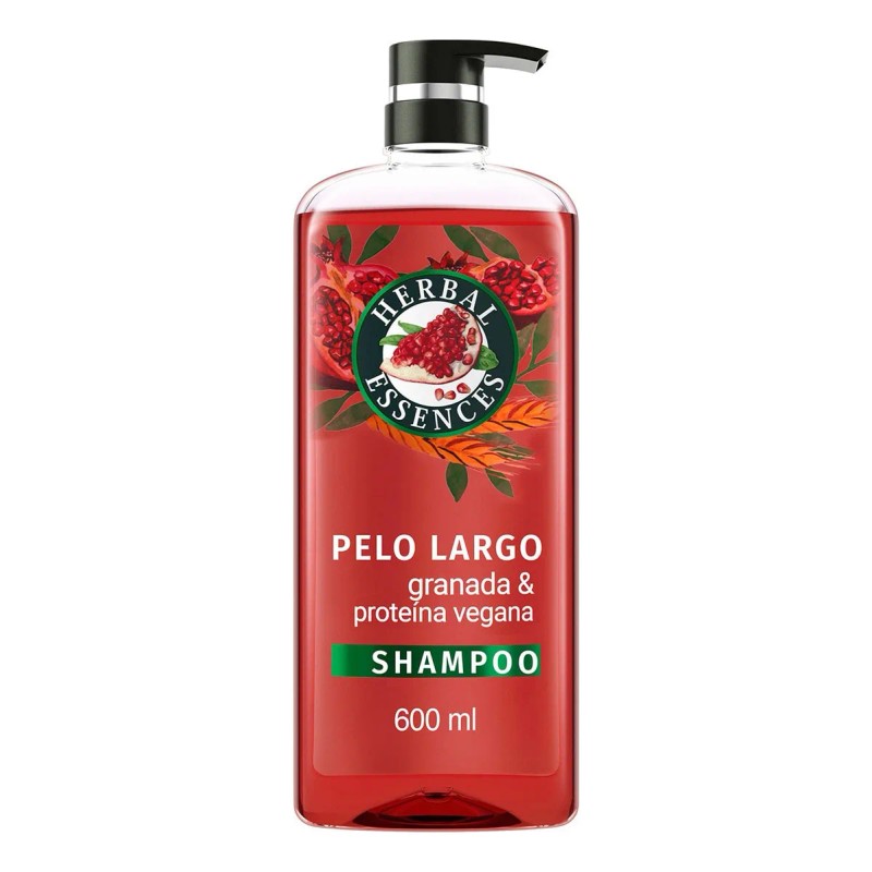 Shampoo Herbal Essences Pelo Largo Granada y Protena Vegana 600