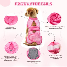 SlowTon Hundebody nach Op, atmungsaktiver, Verstellbarer Hunde Kastrationsbody für hündin rüde, Anti-Leck-Hundebody nach Einer Operation, Kastration, für kleine, mittlere und große Hunde