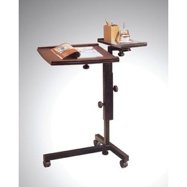 click2go Laptop Caddy with Wood Top and Metal Leg in Oak Finish ADS5003-oak