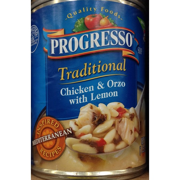 Progresso Traditional Chicken & Orzo with Lemon 18.5oz Can (Pack of 2)