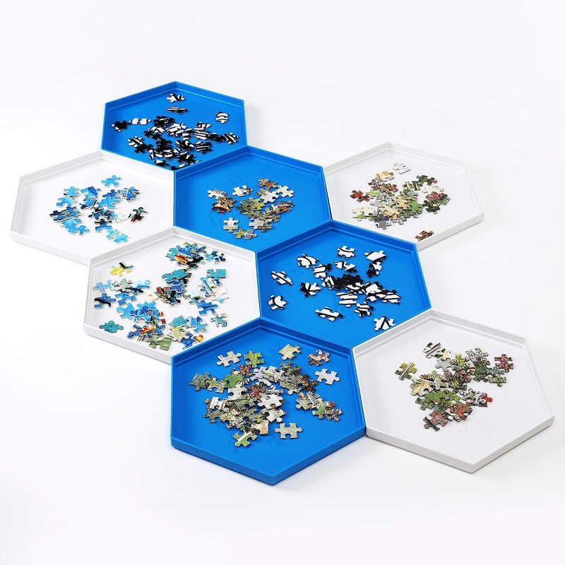 Becko US Stackable Puzzle Sorting Trays Jigsaw Puzzle Sorters with