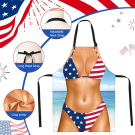 Langyiwee 2 Pcs Funny Kitchen Aprons for Women Men Cooking Grilling BBQ Couples Aprons with Adjustable Straps for Gag Gift