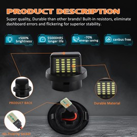 AreLokpri LED License Plate Light Compatible with 1980-2014 Ford F150, 1980-1999 F250, 1980-1997 F350/F450/F550 Super Duty, White 2PCS